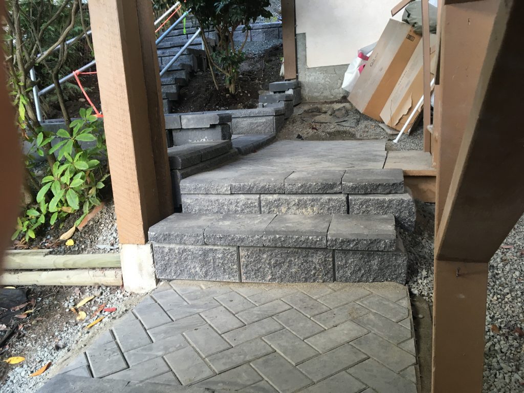 Paver Walkway and Allanblock Stairs 1