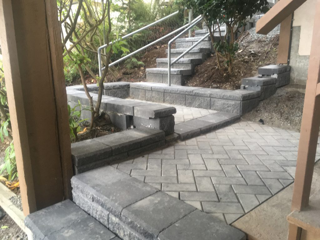 Paver Walkway and Allanblock Stairs 3