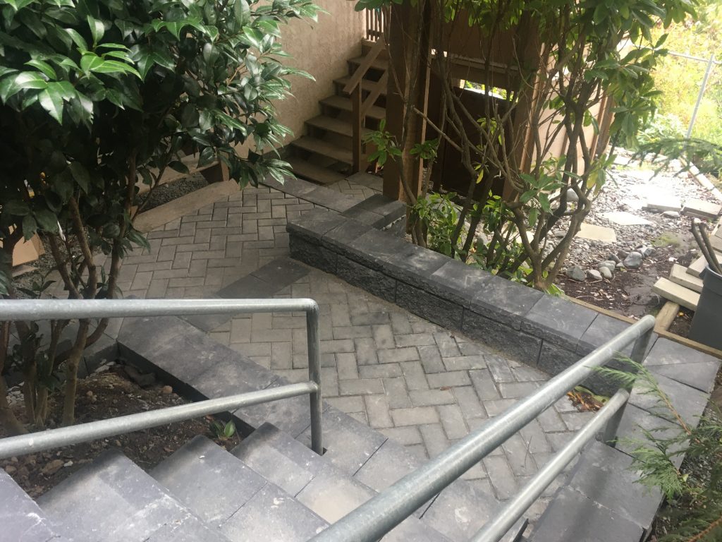 Paver Walkway and Allanblock Stairs 4