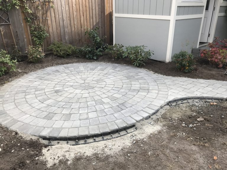 Round Paver Patio and Curved Pathway